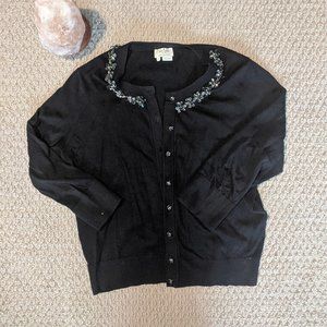 New Kate Spade jewel neck embellished cardigan